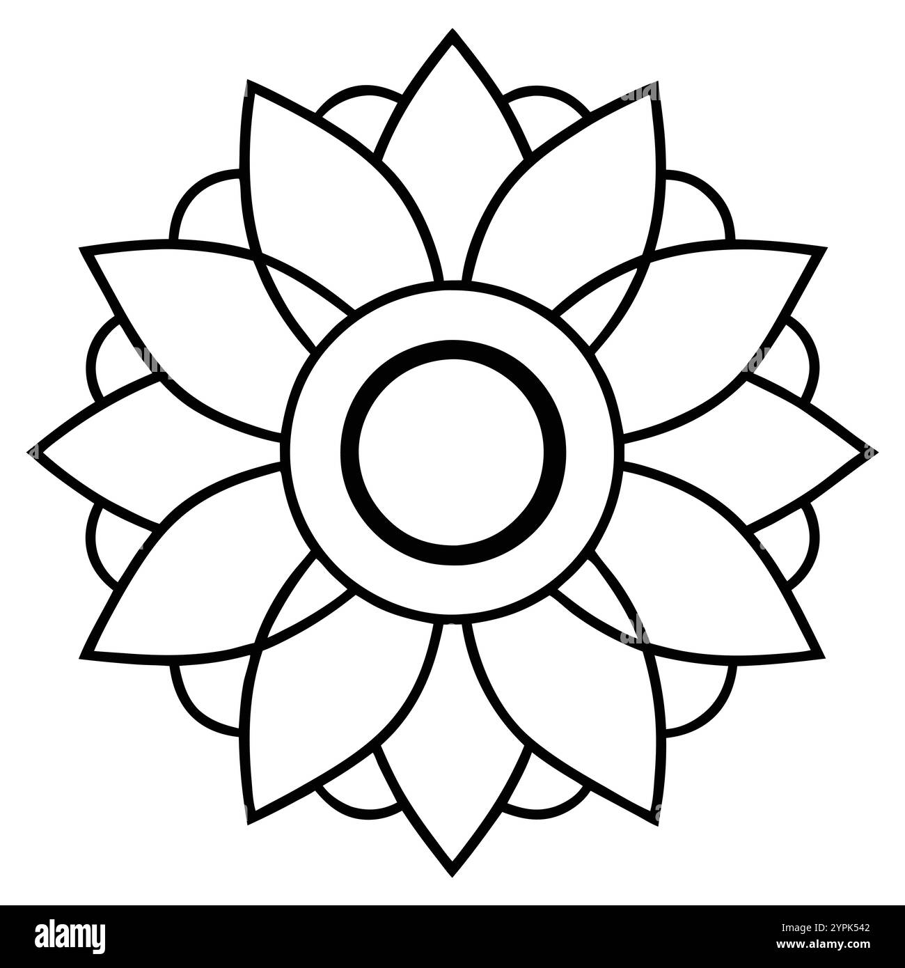 Mandala Design for Coloring Books, Creativity, Décor, Fashion, Stationery, Digital Art, Crafts, Stress Relief, and Mindfulness Stock Vector