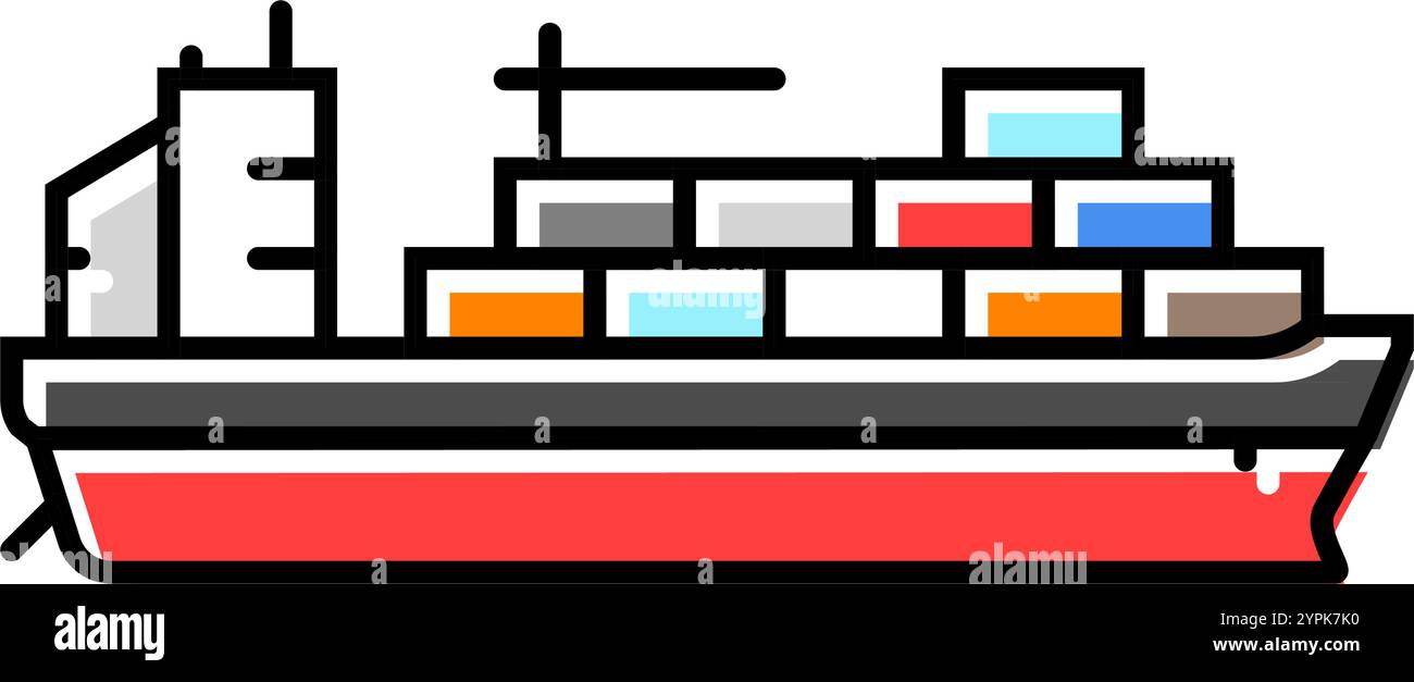 container ship color icon vector illustration Stock Vector Image & Art ...