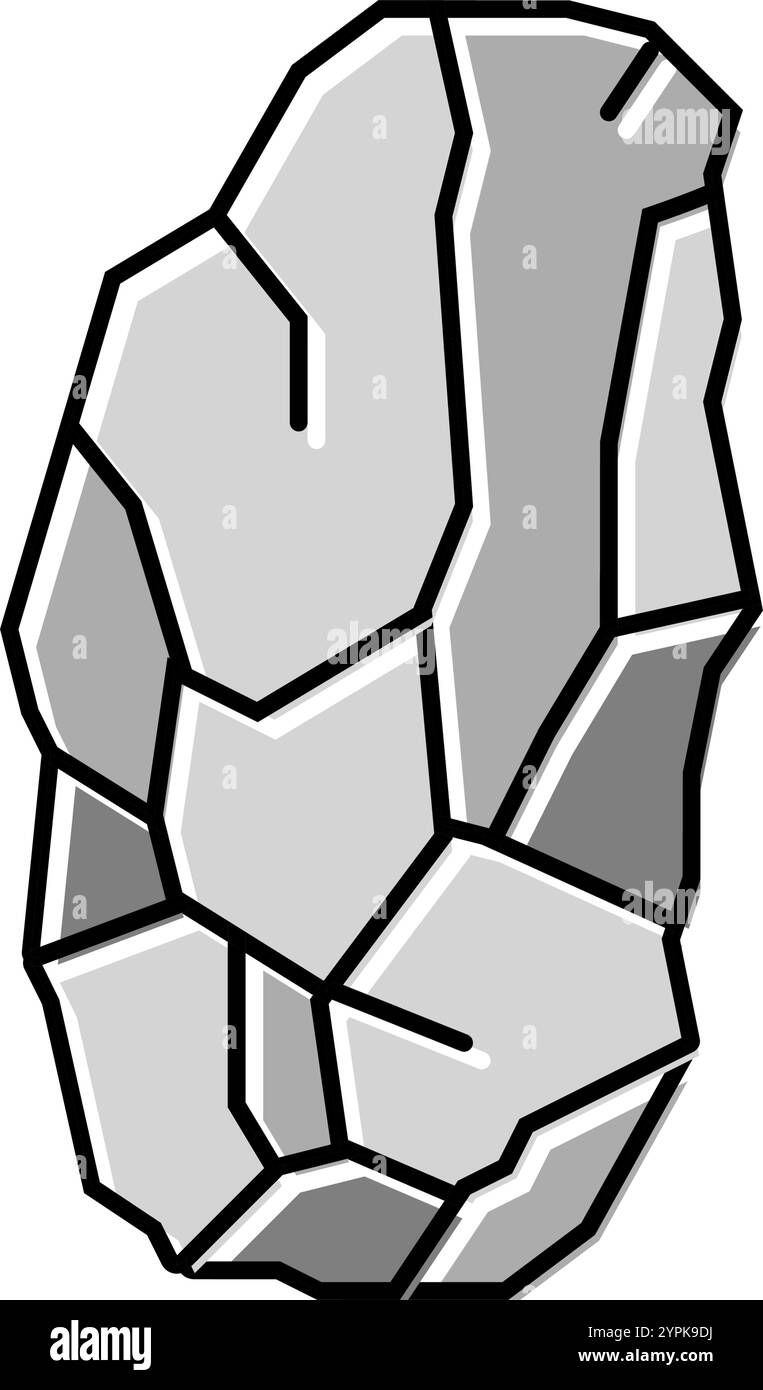 chipped stone fracture color icon vector illustration Stock Vector ...