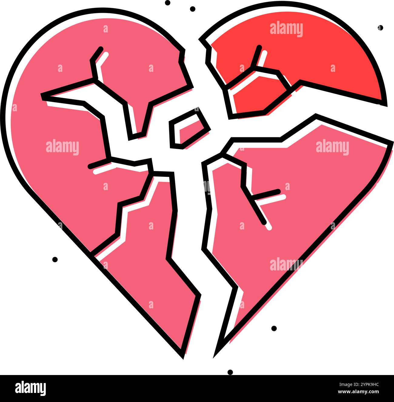broken heart fracture color icon vector illustration Stock Vector Image ...