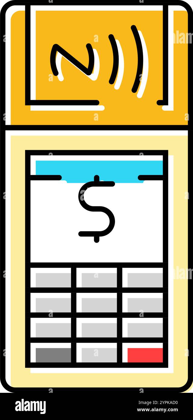 payment terminal nfc technology color icon vector illustration Stock ...