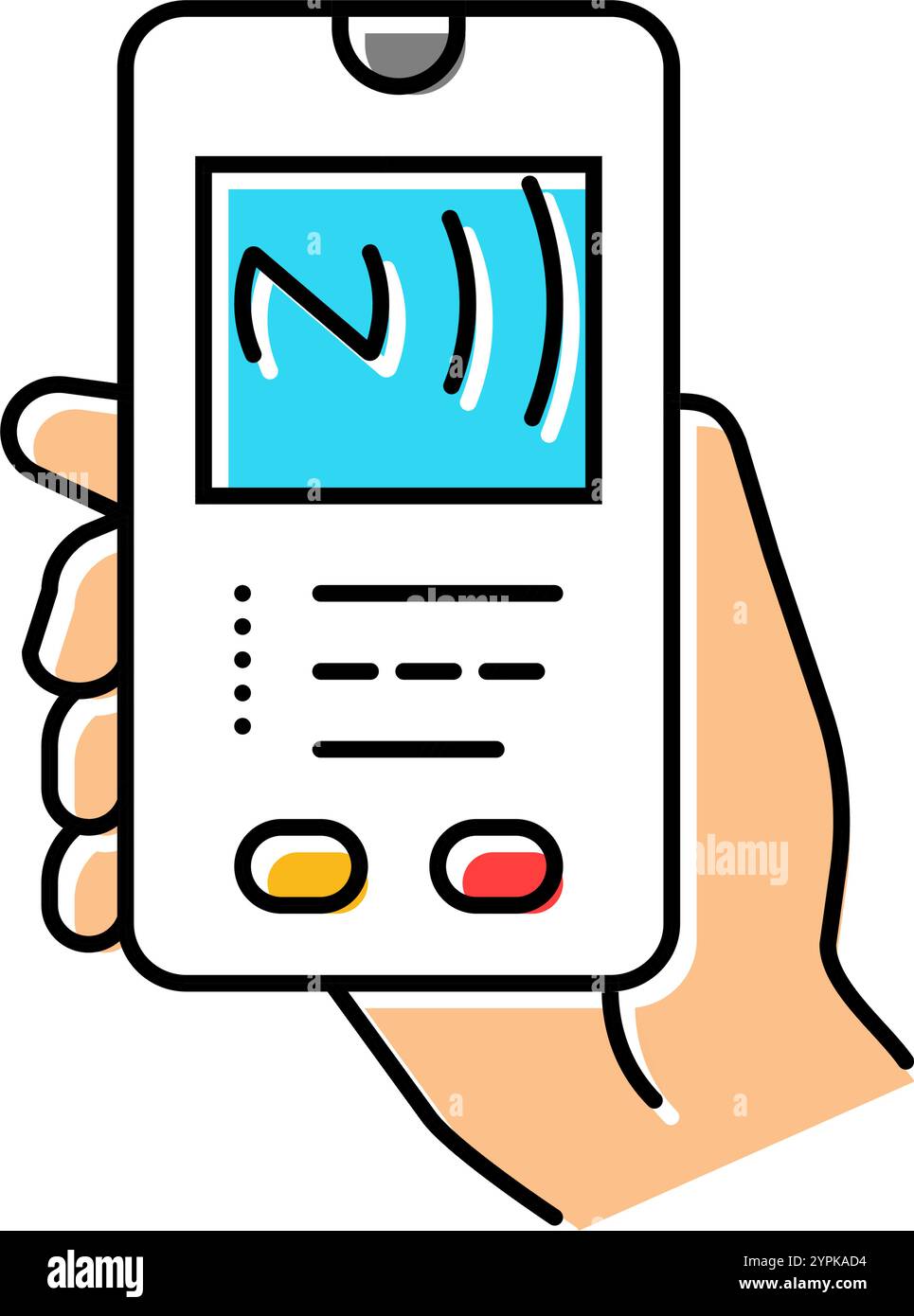 contactless payment nfc technology color icon vector illustration Stock ...