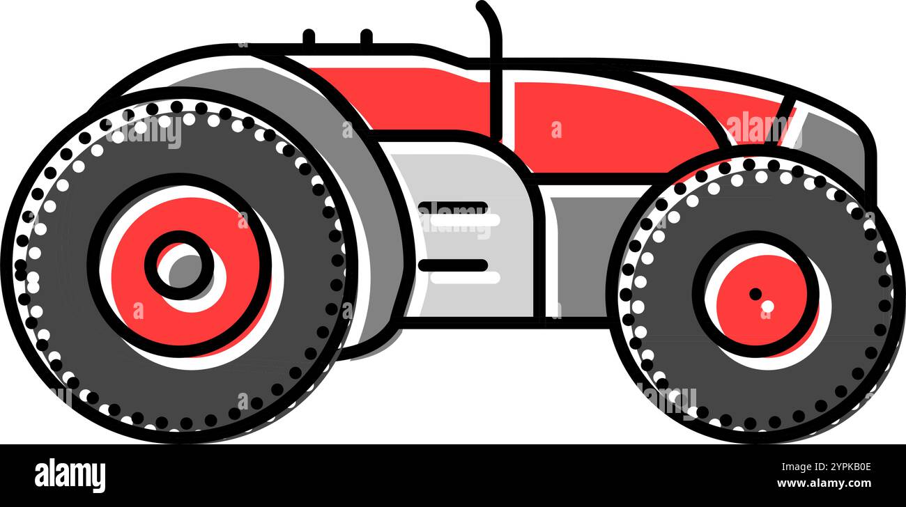 autonomous tractor robot harvests color icon vector illustration Stock ...