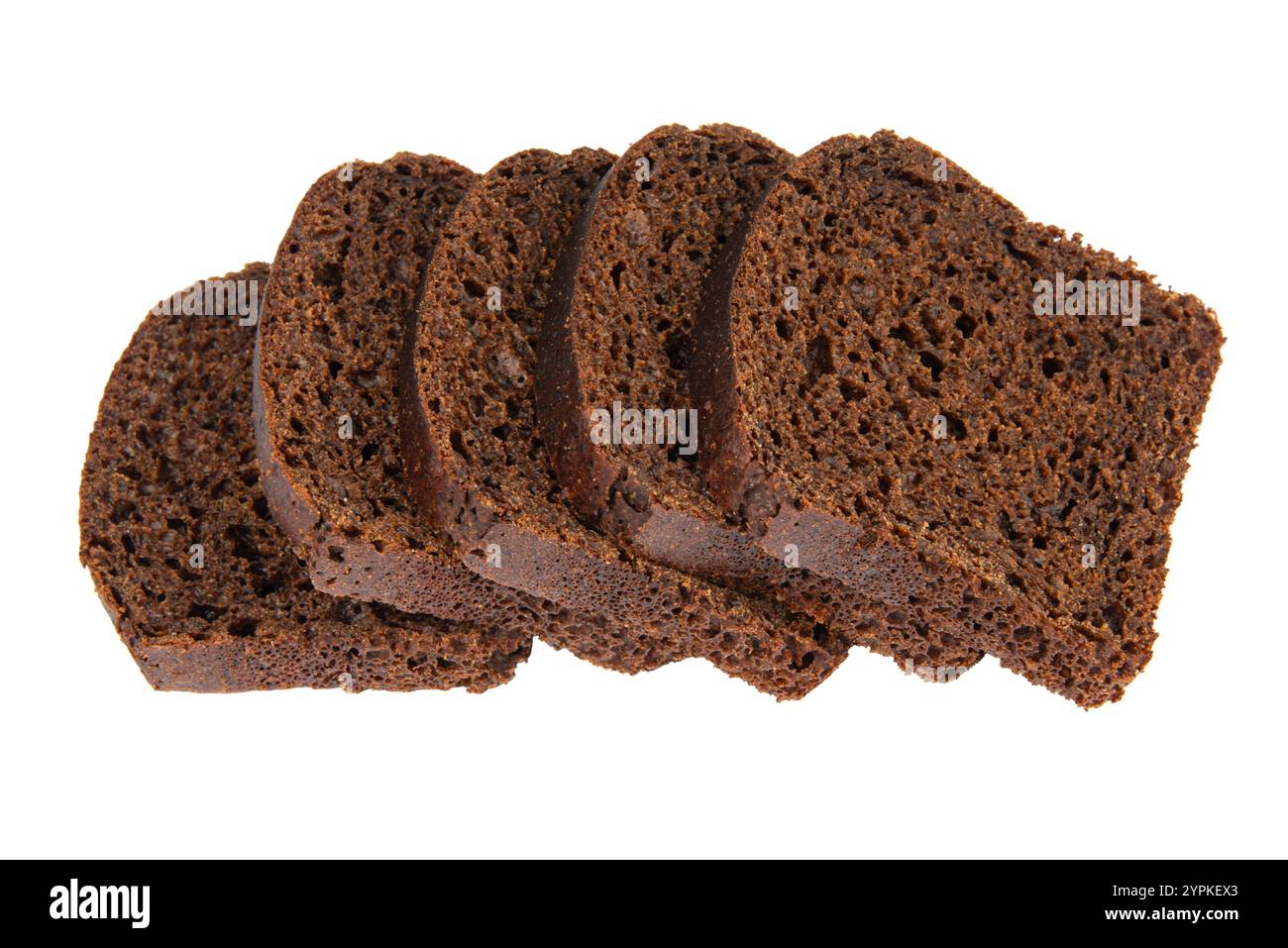 Sliced Rye bread isolated on white background Stock Photo