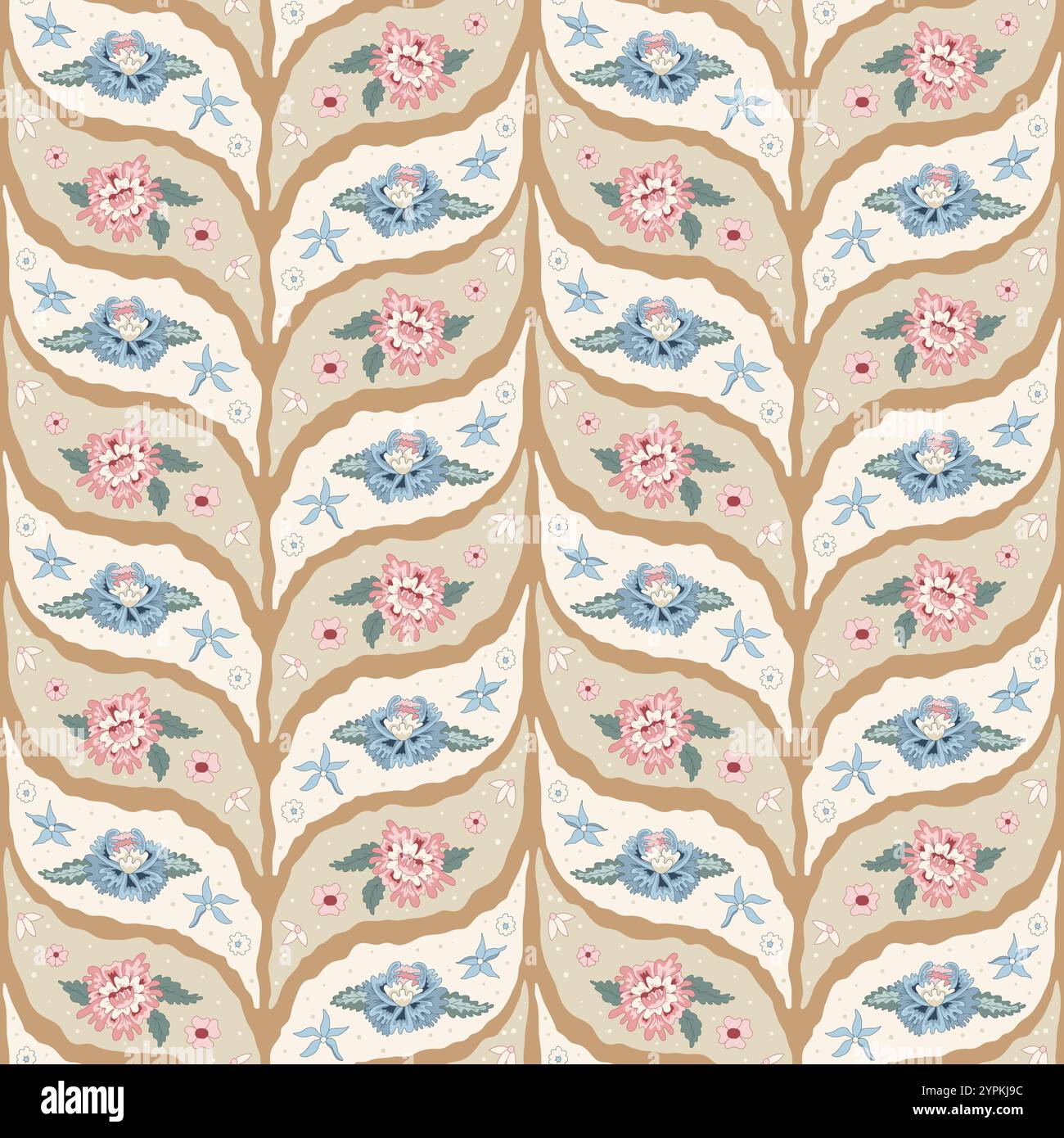 Floral toile wallpaper Stock Vector Images - Alamy