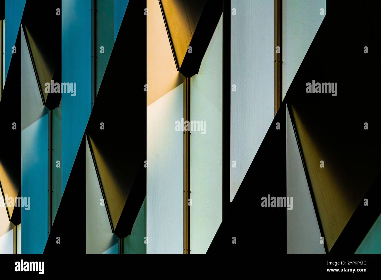 Abstract Colorful Architectural Facade with Interplay of Light, Shadows ...