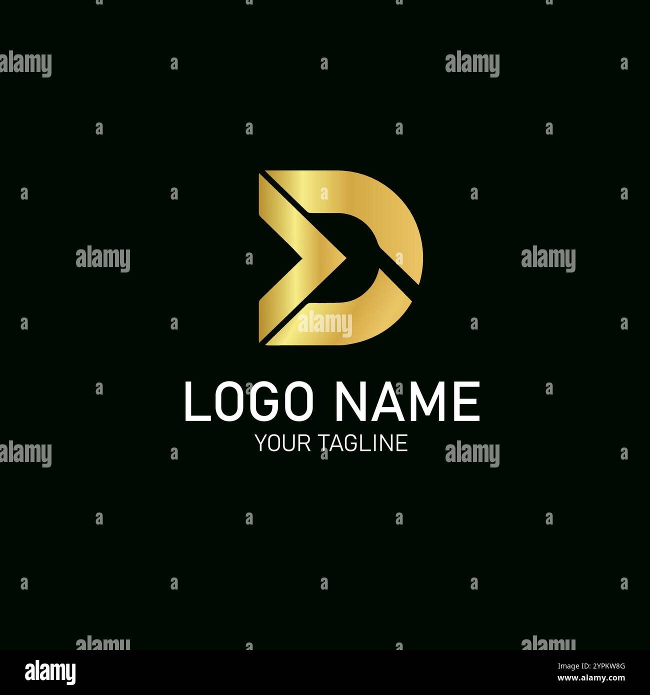 Luxury letter D logo gradient design illustration Stock Vector