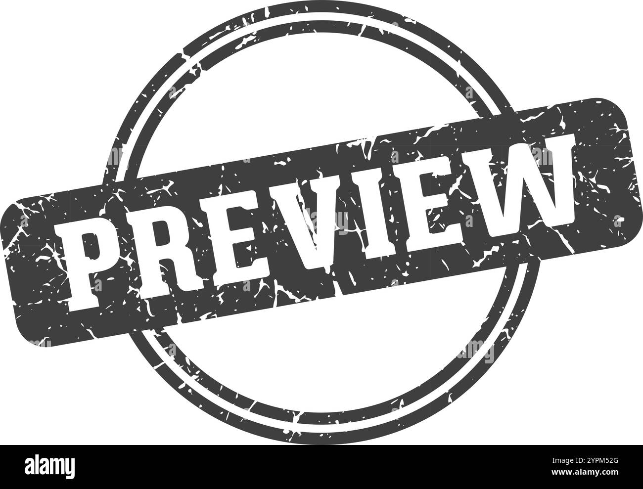 preview round stamp isolated on transparent background. preview stamp Stock Vector