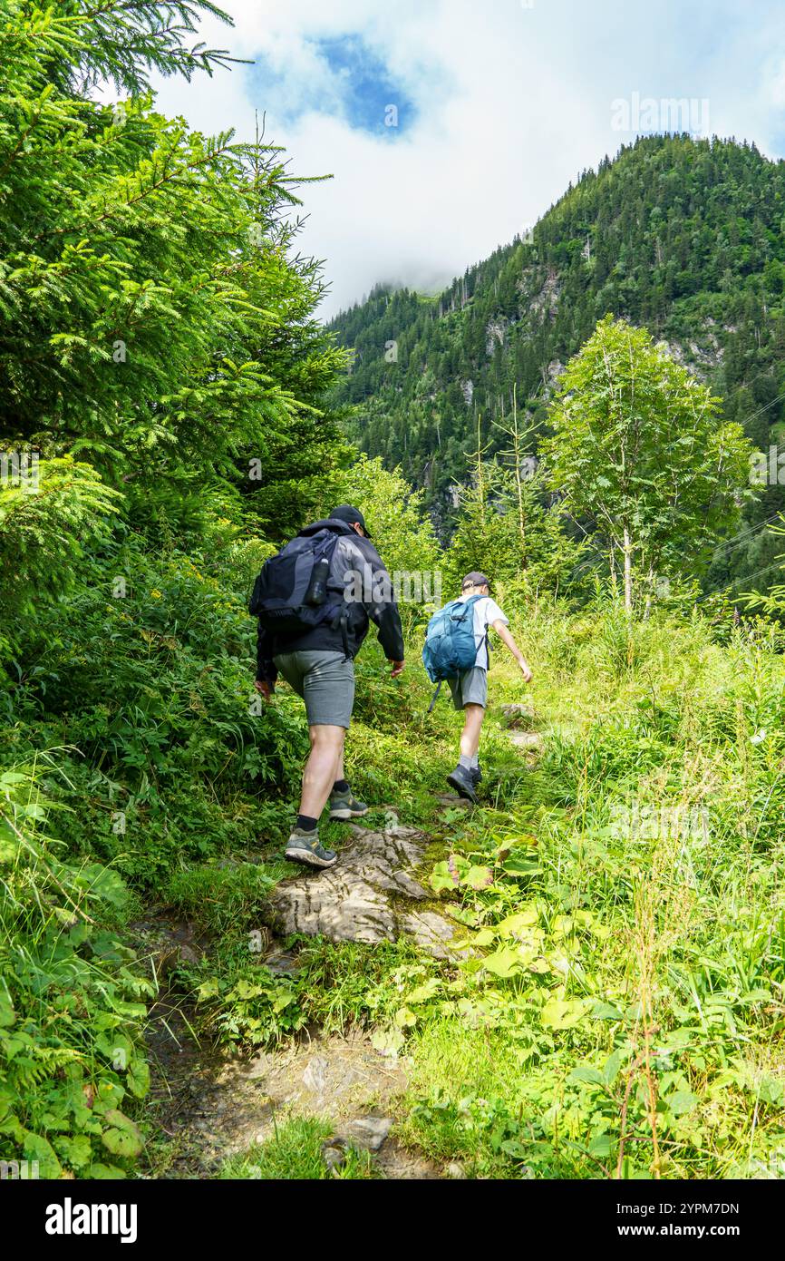 hiking in the austrian alps Stock Photo - Alamy
