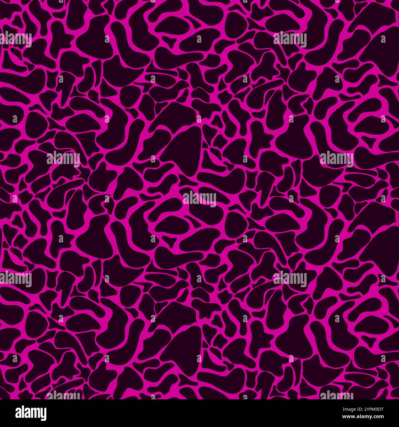 Abstract vector seamless pattern of black spots on pink background Stock Vector