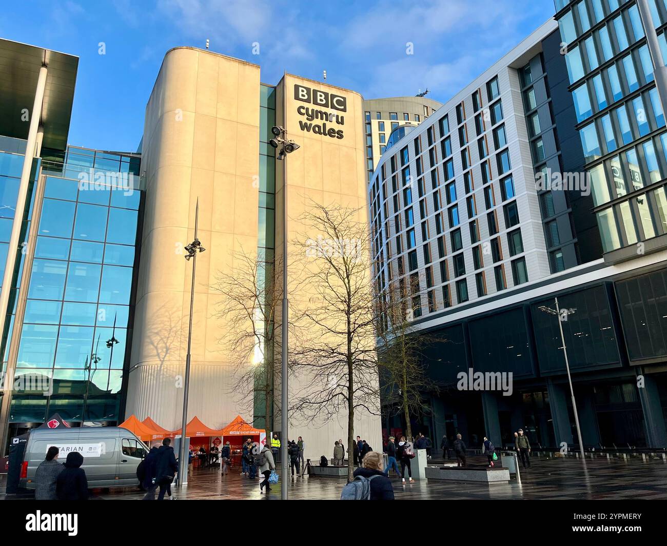 BBC Cymru Wales Office in Central Square. Cardiff, Wales, United Kingdom. 26th November 2024. - Smartphone Captured Stock Image