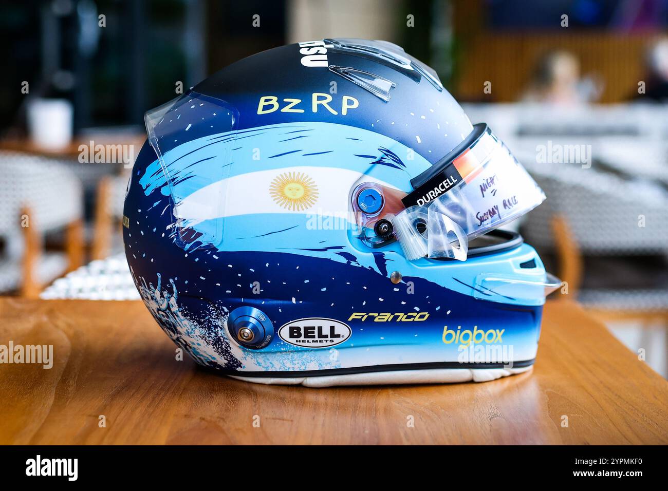 COLAPINTO Franco (arg), Williams Racing FW46, special Lionel Messi and Argentinian football team Bell helmet during the Formula 1 Qatar Airways Qatar Grand Prix 2024, 23th round of the 2024 Formula One World Championship from November 29 to December 1, 2024 on the Lusail International Circuit, in Lusail, Qatar Stock Photo