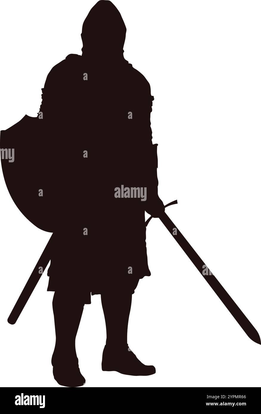 silhouette of a medieval knight with a sword Stock Vector Image & Art ...