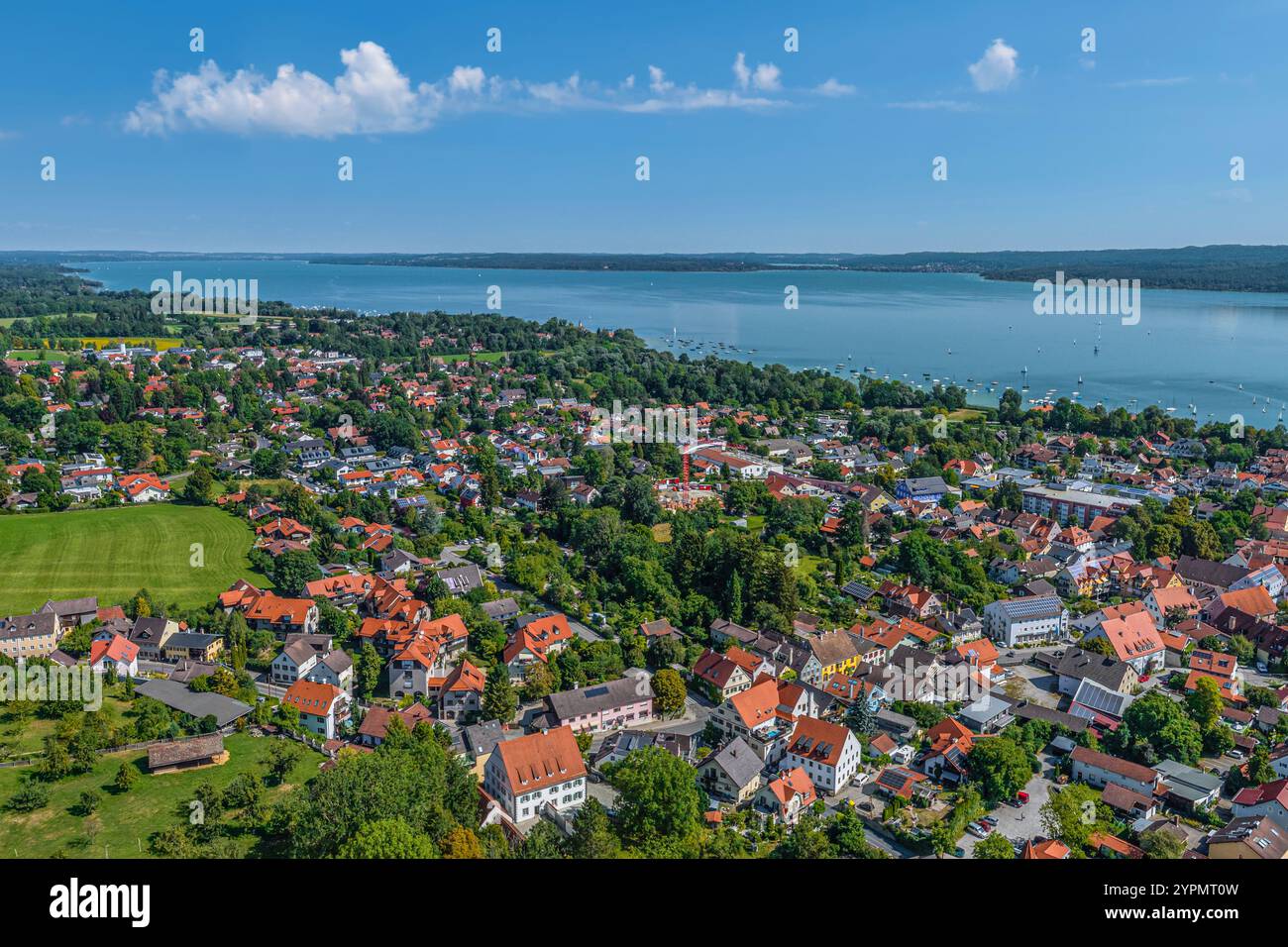 Diessen View of Dießen am Ammersee and the Ammer Valley in the Upper Bavarian ...