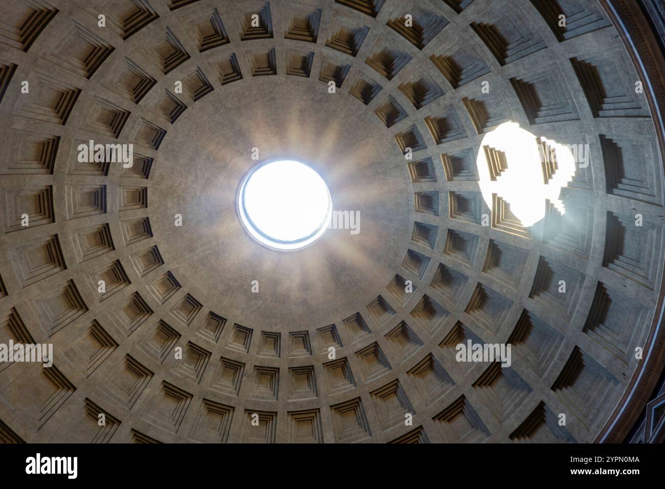 Rome, Italy - November 2, 2024: Sun rays entering the dome of the ...
