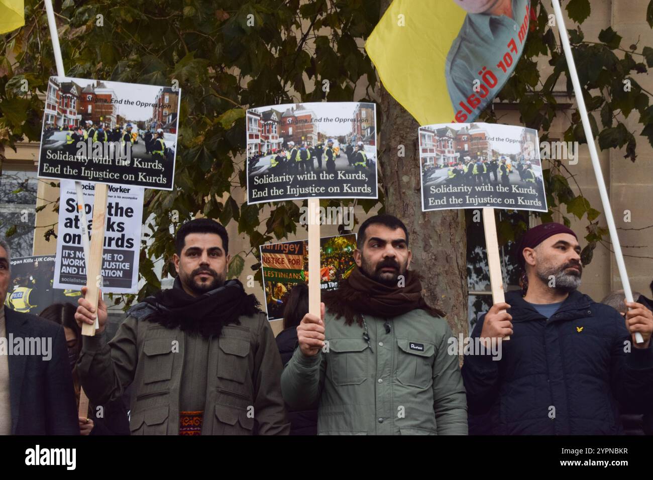December 1, 2024, London, England, UK: Protesters march in Trafalgar ...