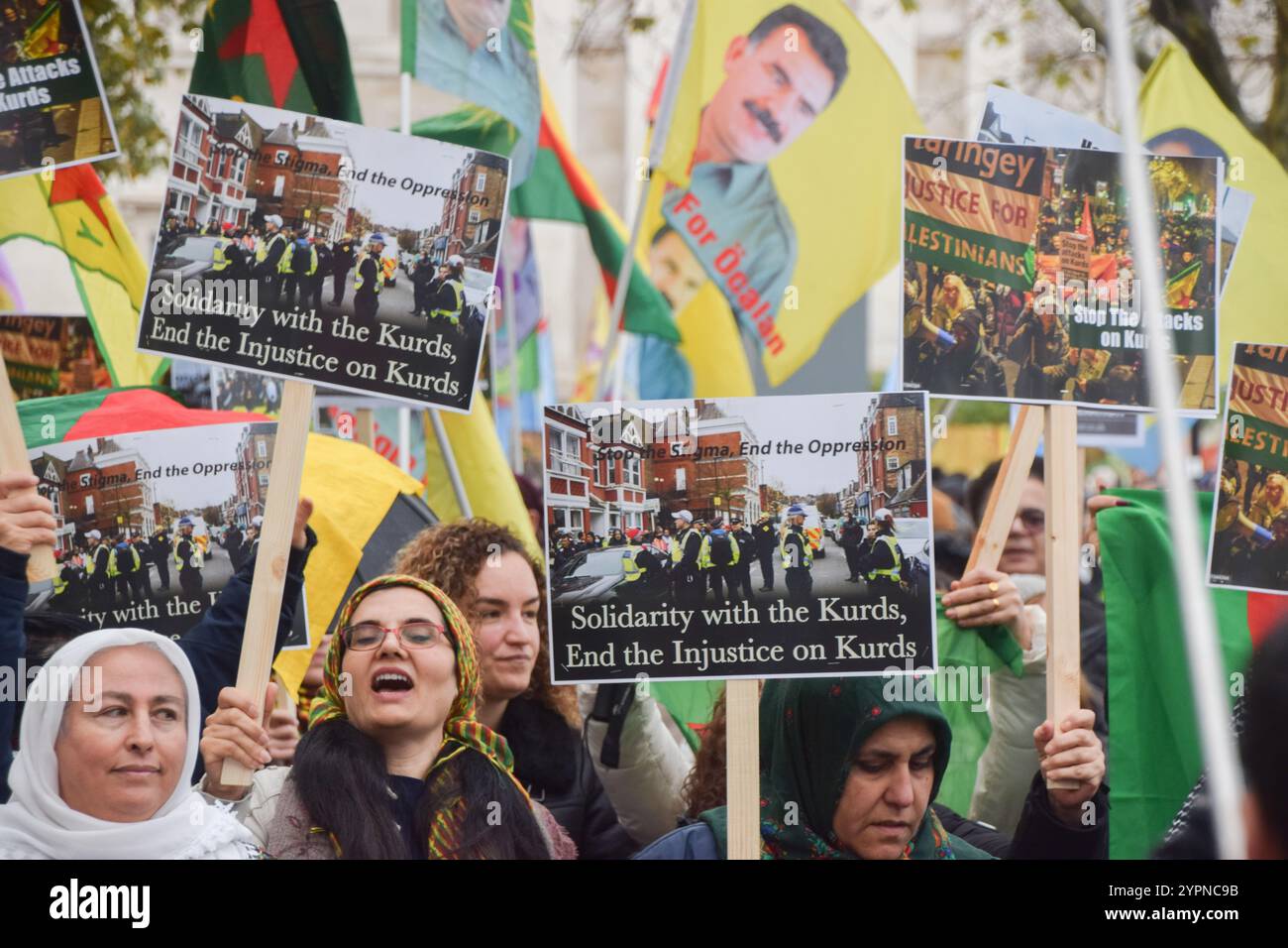 December 1, 2024, London, England, UK: Protesters march in Trafalgar ...