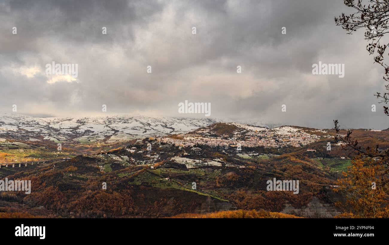 Agnone (Agnèune in local dialect) is an Italian town of 4921 inhabitants in the province of Isernia in Molise. Stock Photo