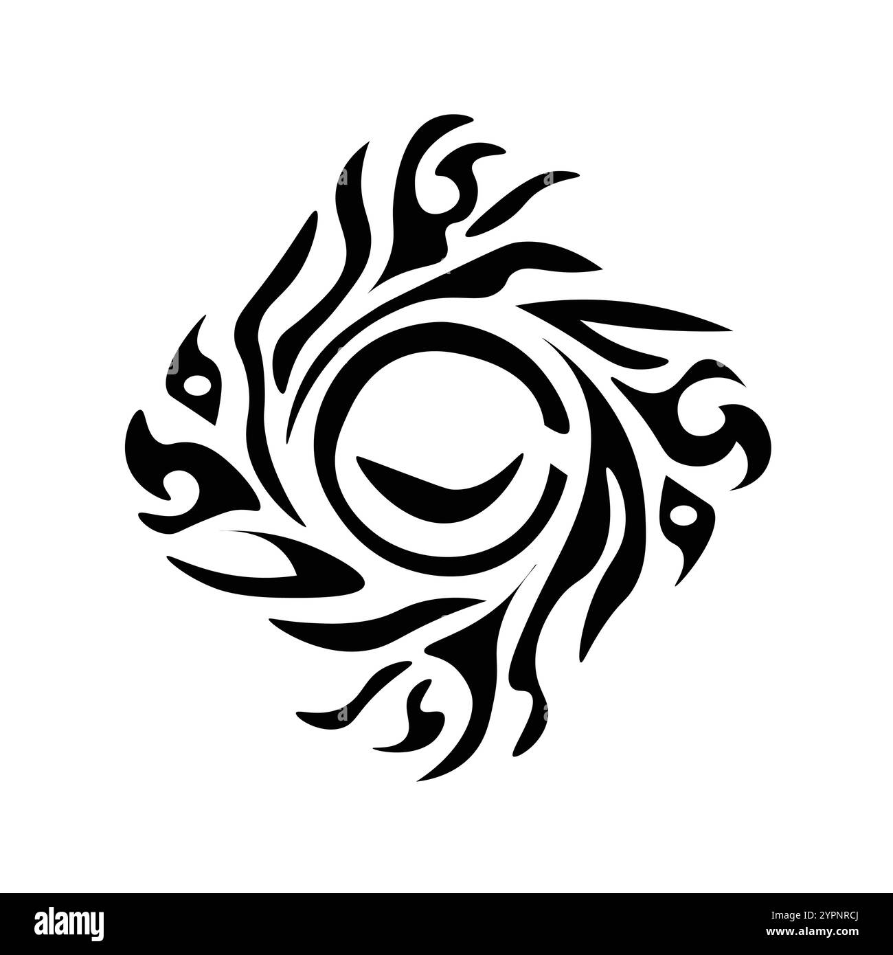 Floral Design A classic black and white floral design element featuring elegant Stock Vector