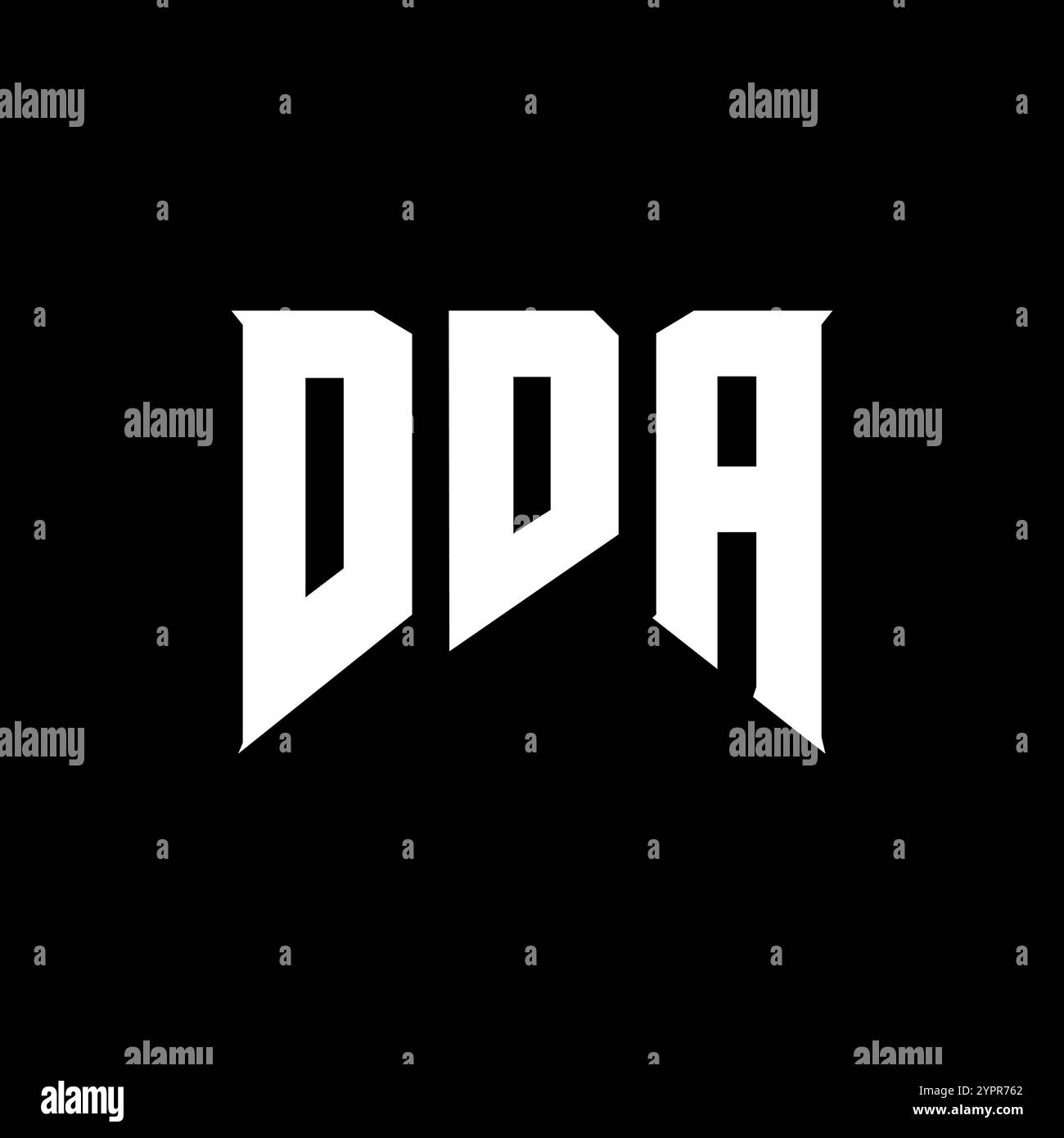 DDA letter logo design for technology company. DDA logo design black