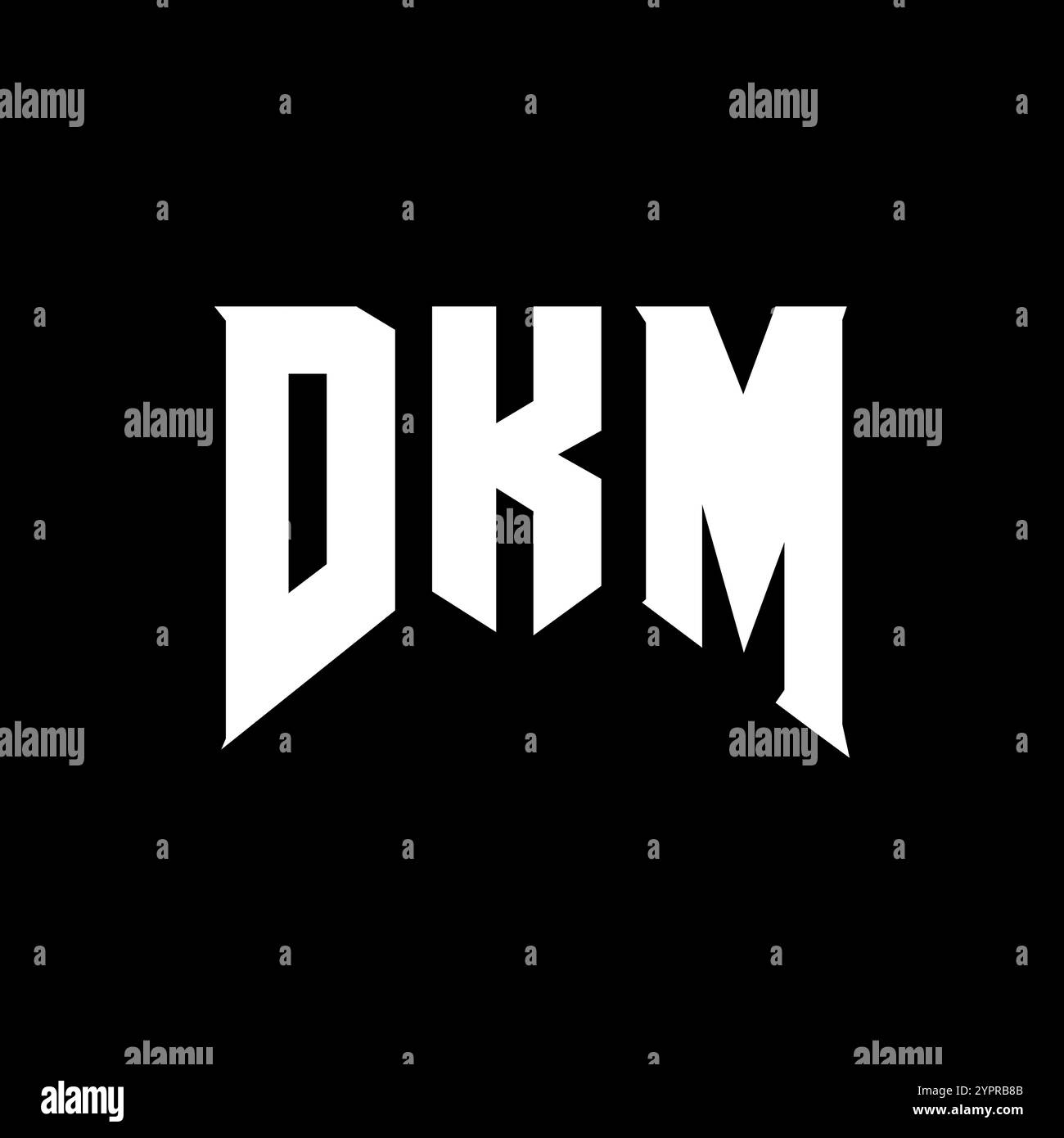 DKM letter logo design for technology company. DKM logo design black and white color combination. DKM logo, DKM vector, DKM design, DKM icon, DKM alph Stock Vector