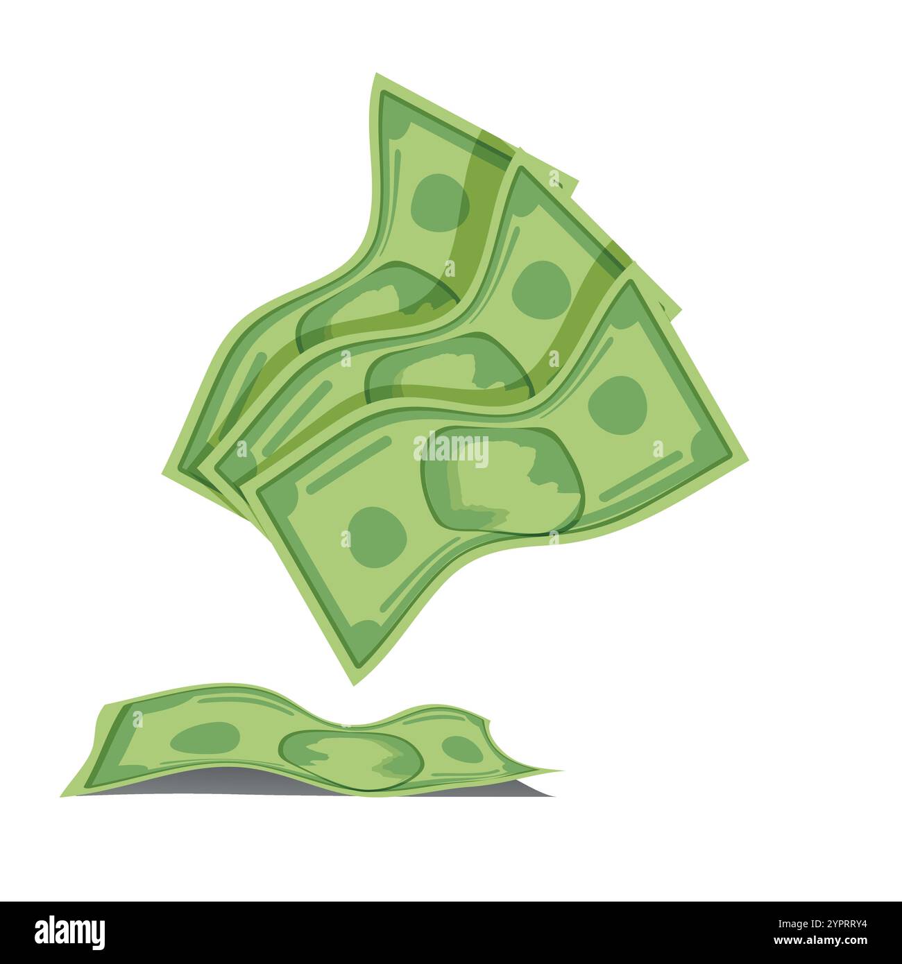 Dollar bills isolated on white background. Vector illustration of ...