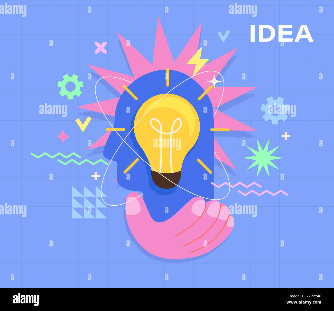 Bright concept of idea. Stock Vector