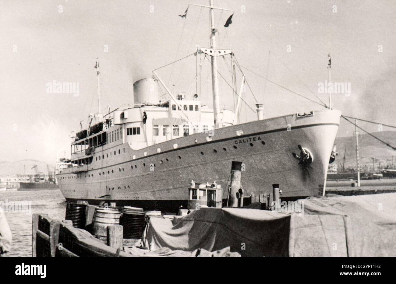 The Calitea ferry moored at Brindisi port in 1934 Stock Photo - Alamy