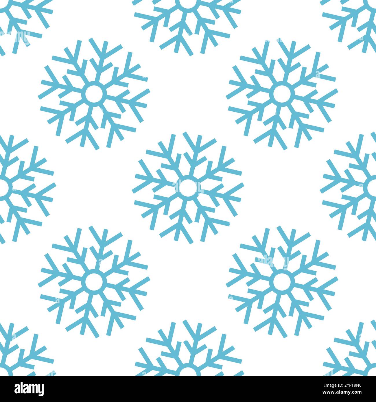Seamless Pattern with Blue Christmas Snowflake. Vector illustration Stock Vector