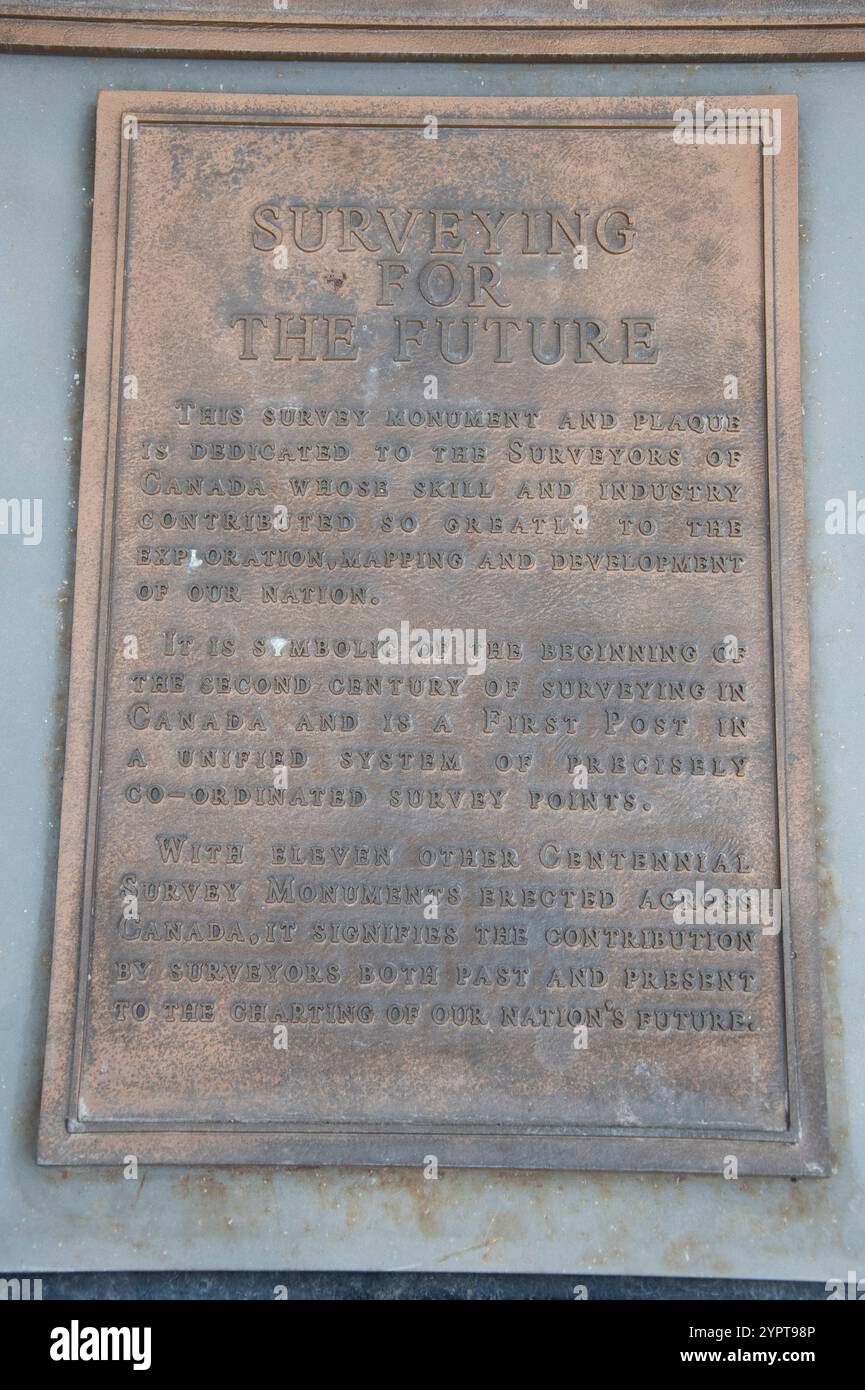 Surveying for the future plaque at the Legislative Assembly of Ontario on Queen's Park Crescent in downtown Toronto, Ontario, Canada Stock Photo