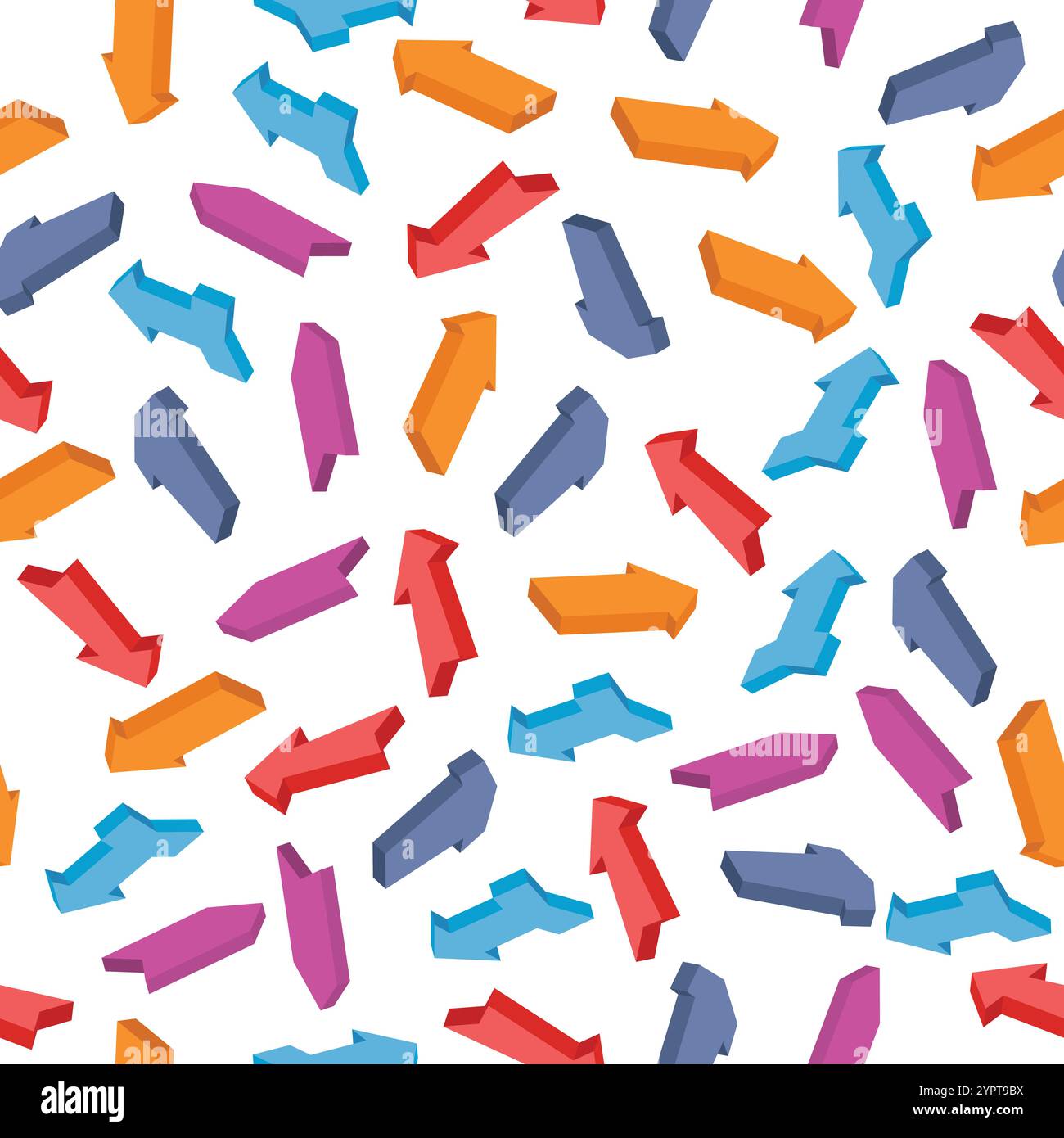Seamless pattern with colorful isometric arrows. Vector illustration Stock Vector