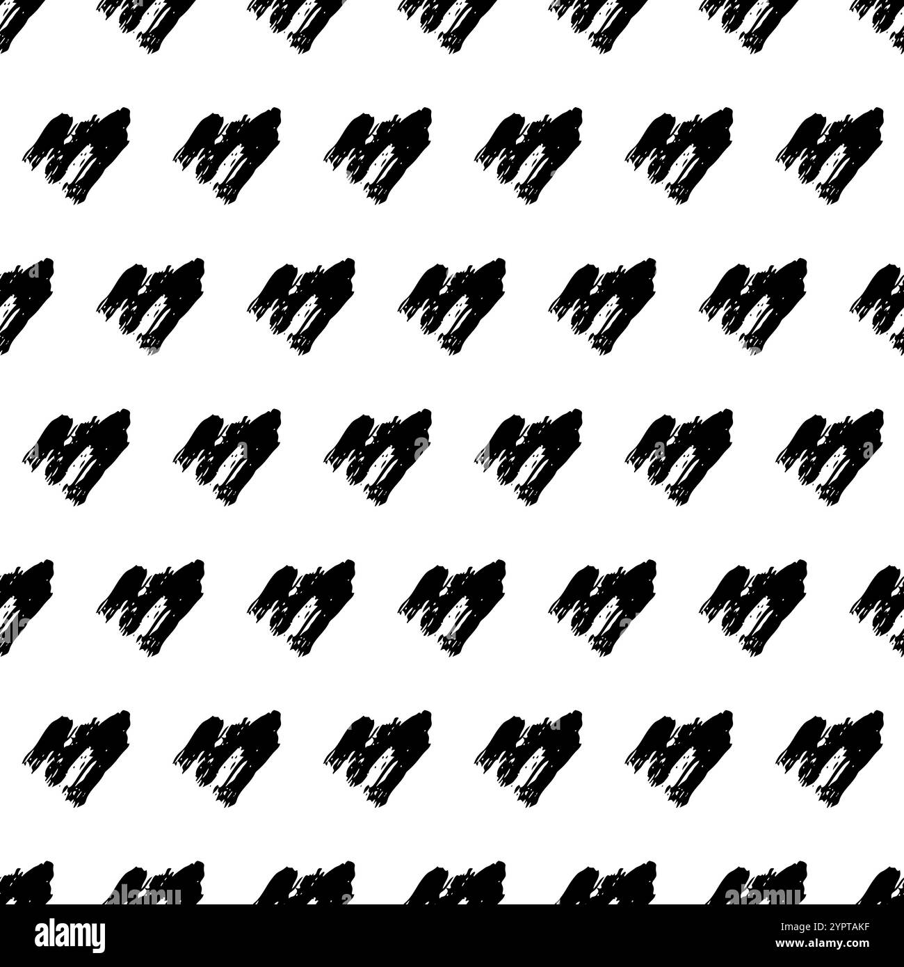 Seamless pattern with dark hand drawn scribble smear on white ...