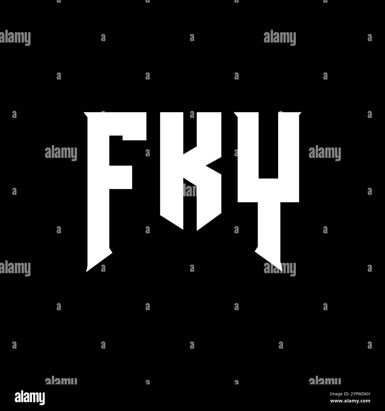 FKY letter logo design for technology company. FKY logo design black