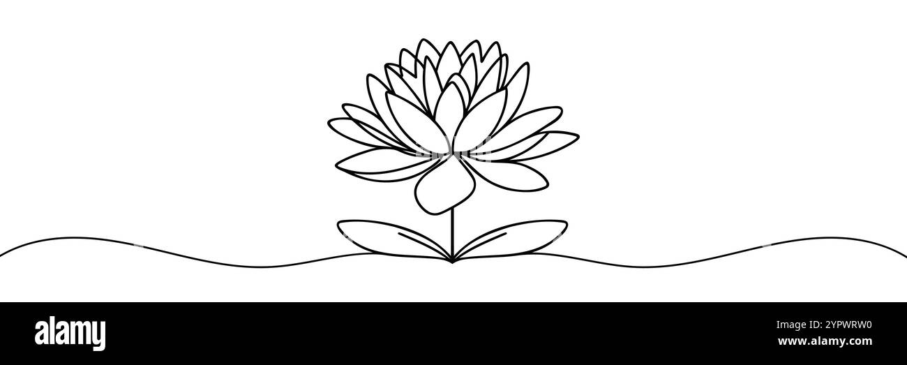 Lotus One Line Drawing
