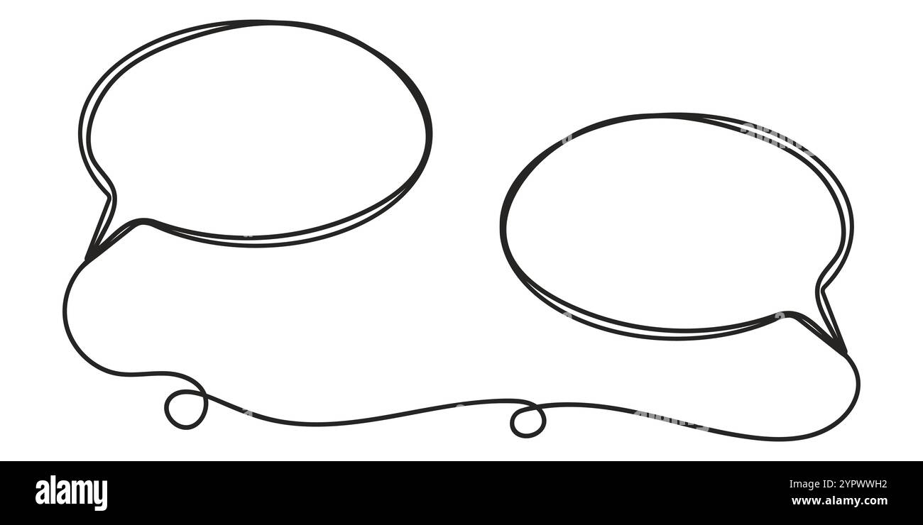 Continuous one line drawing of speech bubble. Vector illustration Stock Vector