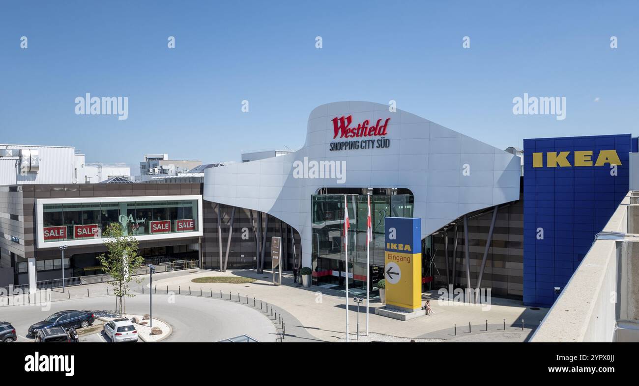 Vienna, Austria, August 8, 2024 : Westfield Shopping City Sued, SCS, shopping centre located in Voesendorf and Wiener Neudorf, south of Vienna, Austri Stock Photo