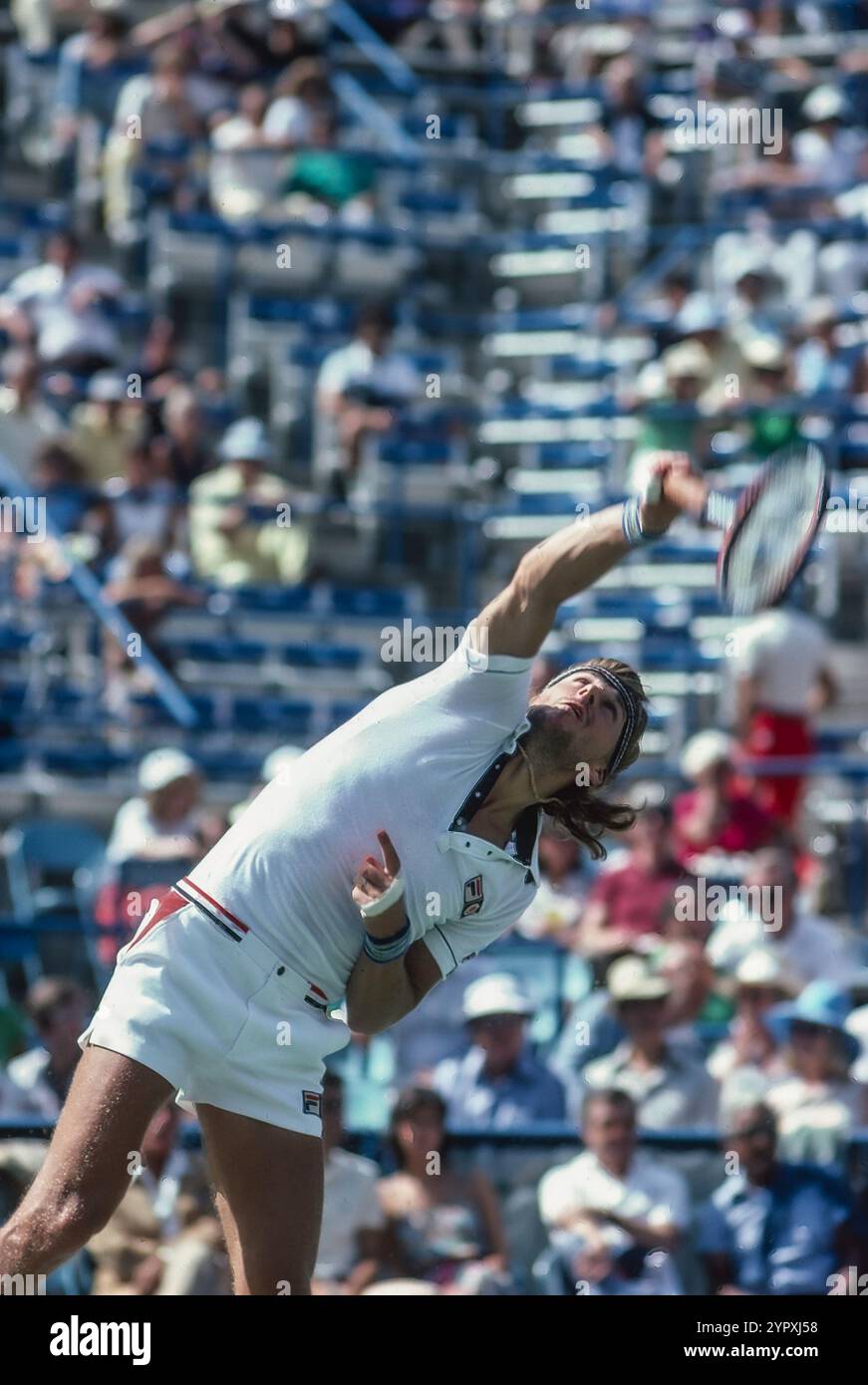 Bjorn Borg (SWE) competes in the 1980 US Open Tennis Championships. Stock Photo