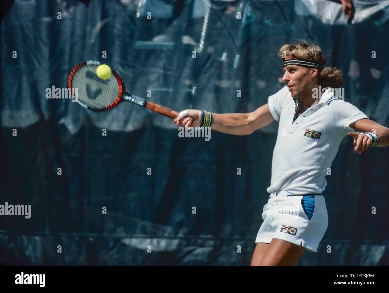 Bjorn Borg (SWE) competes in the 1980 US Open Tennis Championships. Stock Photo