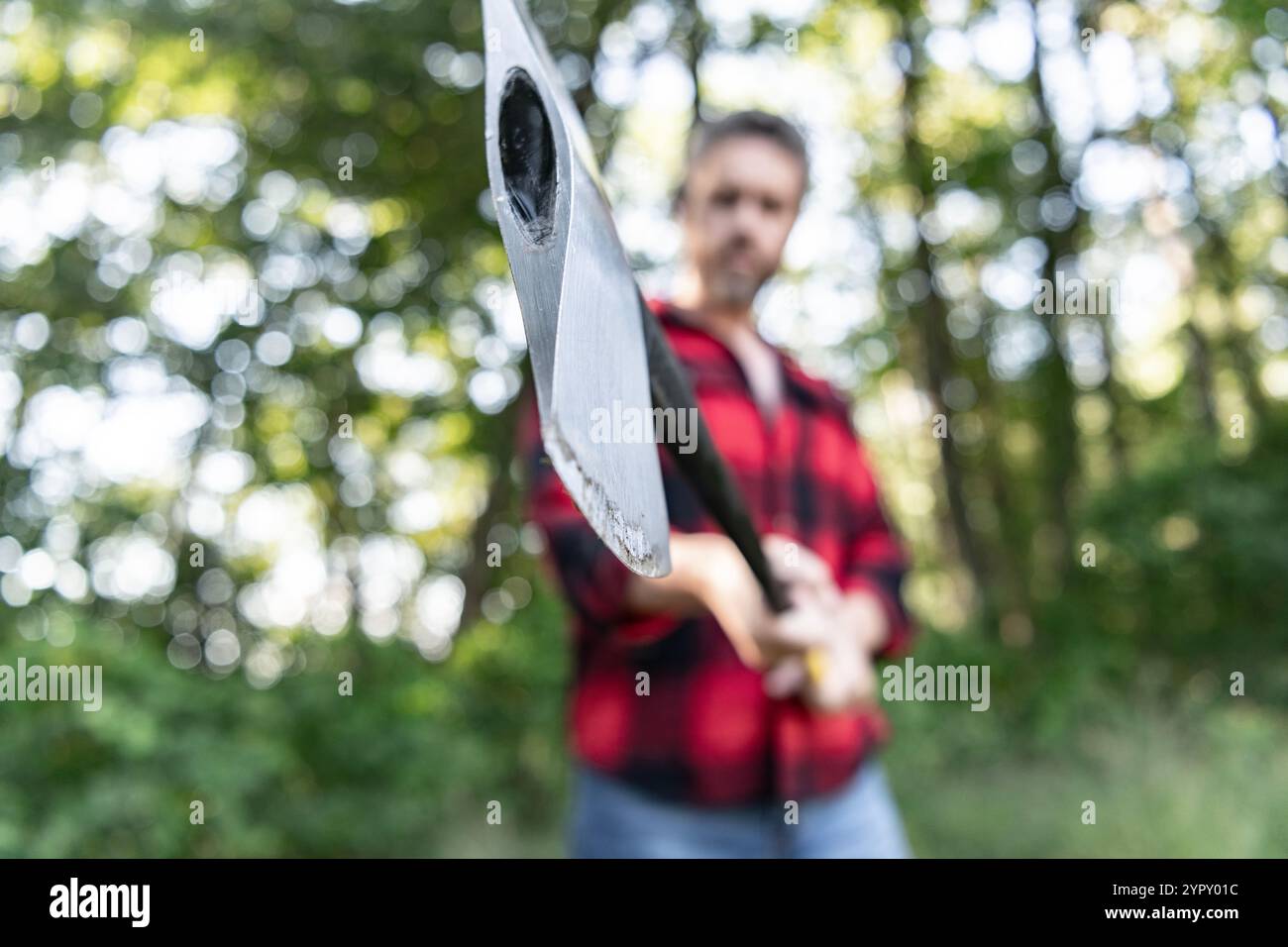 Farmer cutting axe working hi-res stock photography and images - Alamy