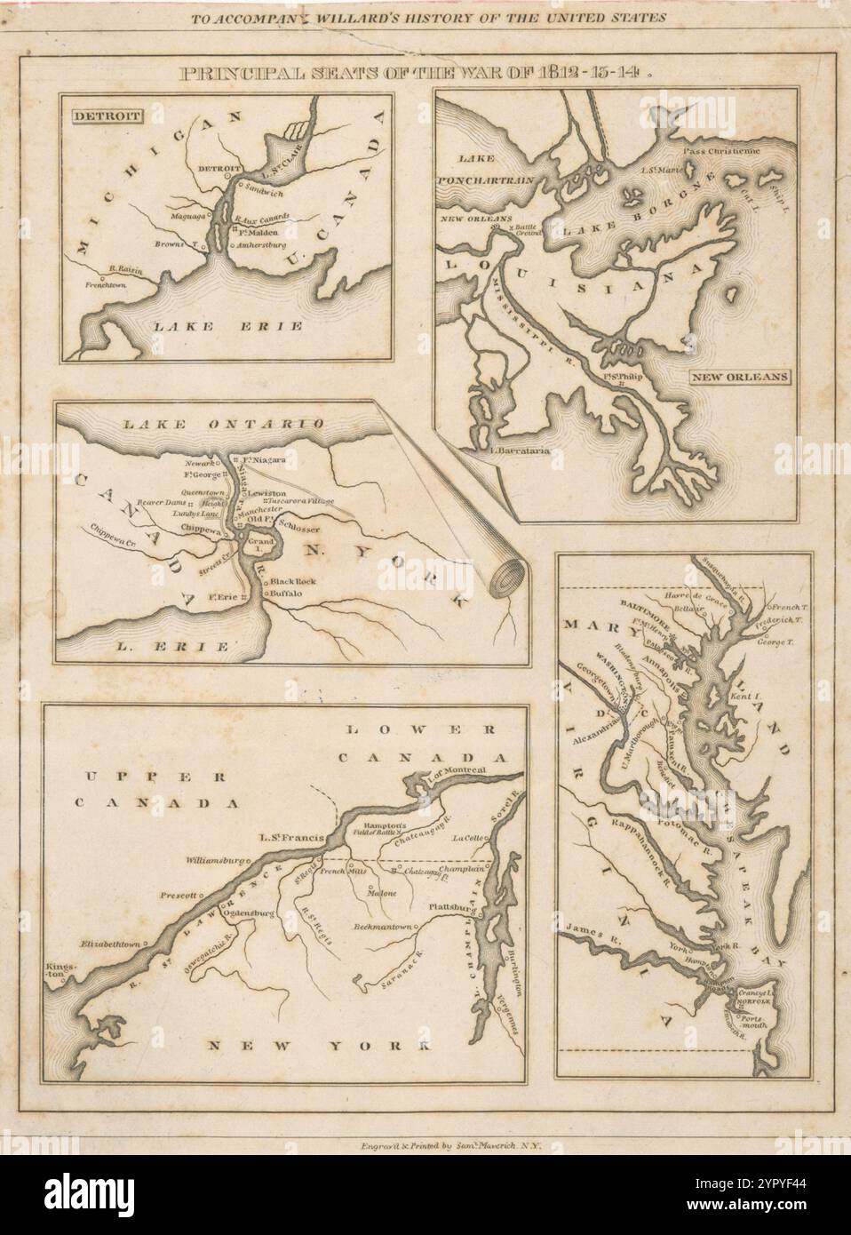 United states history war of 1812 - Principal Seats Of The War Of 1812 13 14 1830 By Willard Emma 1787 1870 2YPYF44