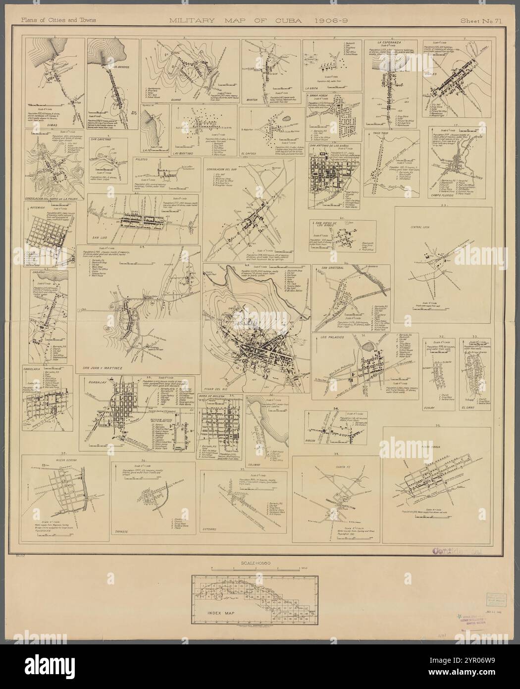 Cuba map with cities hi res stock - Military Map Of Cuba 1913 By United States Army Of Cuban Pacification 2YR06W9 