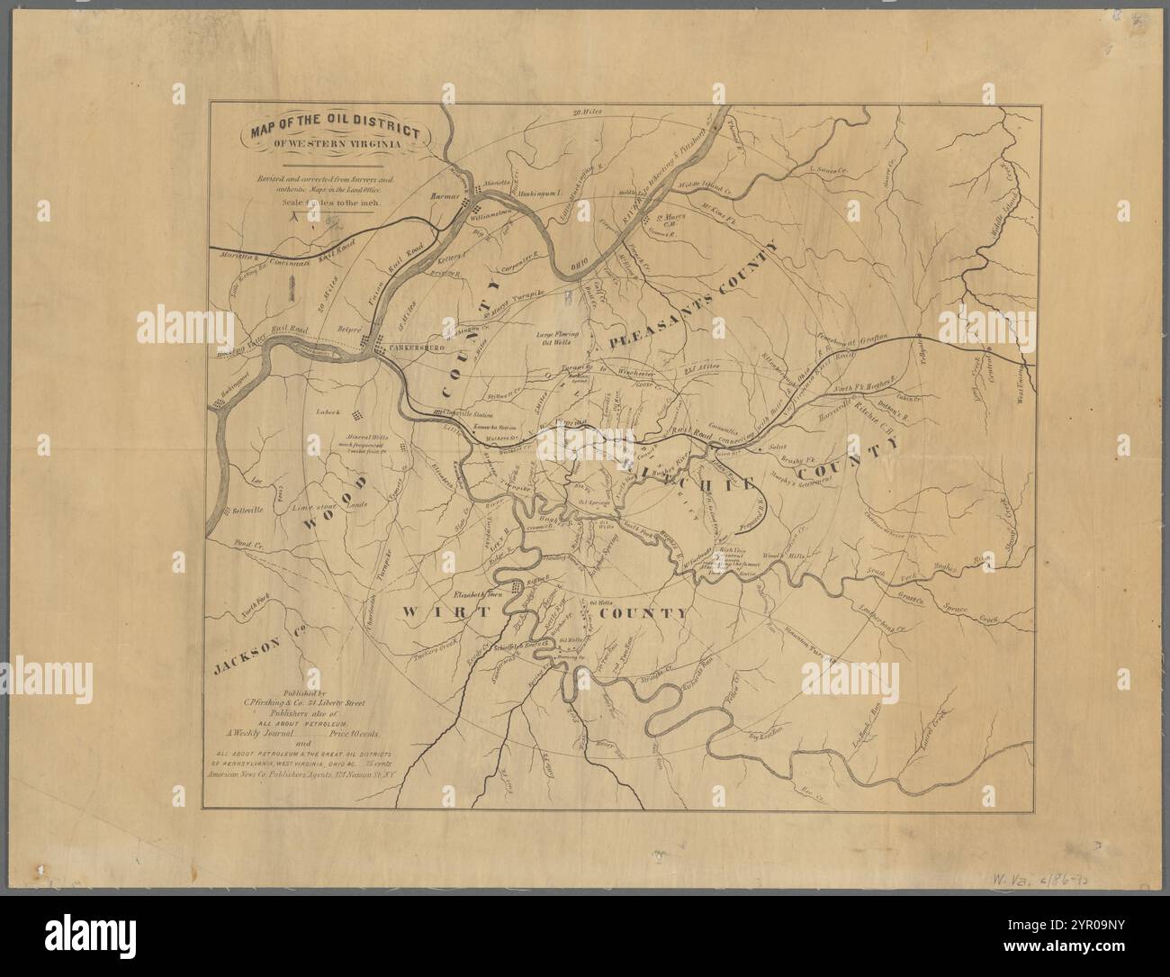 Authentic Map Map of the Oil District of Western Virginia : revised and corrected ...