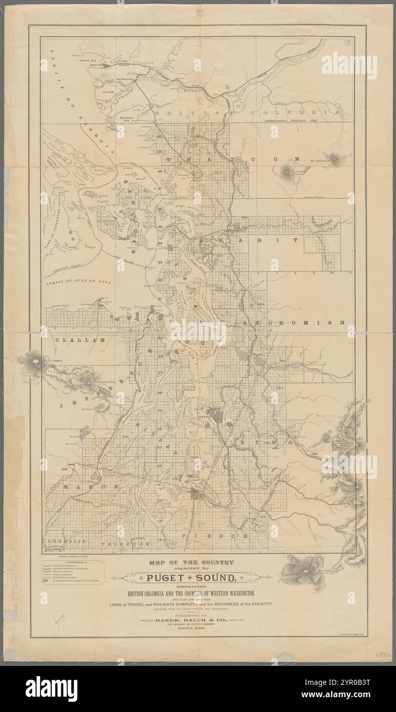 British columbia washington map hi-res stock photography and images - Alamy