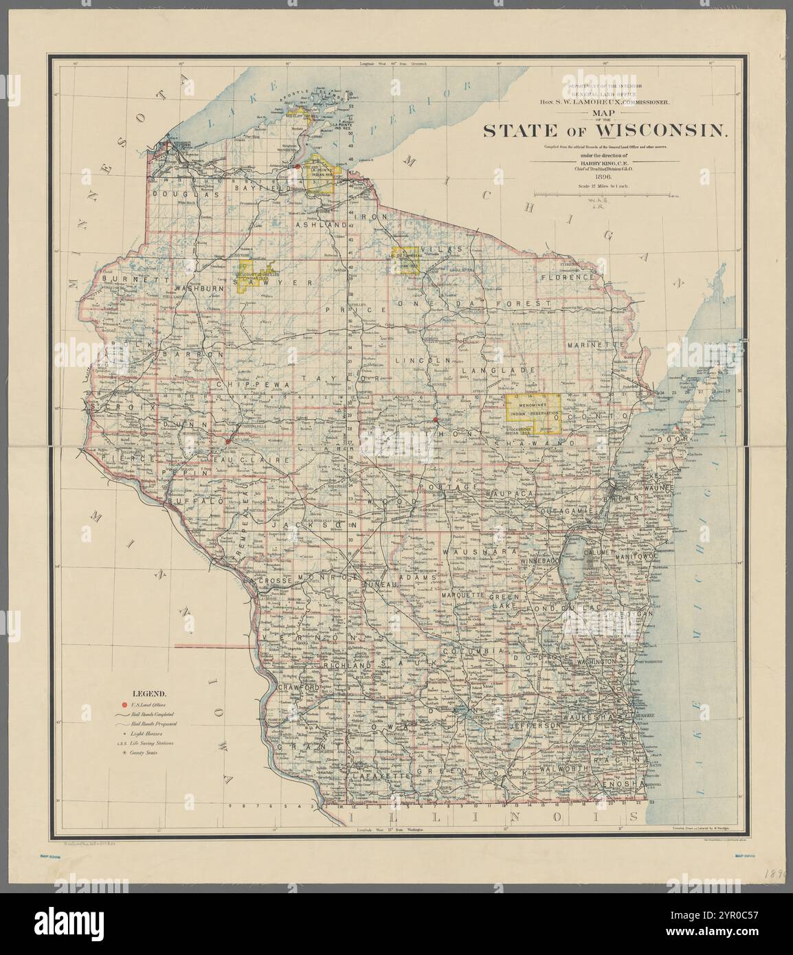 Map state wisconsin maps hi-res stock photography and images - Alamy