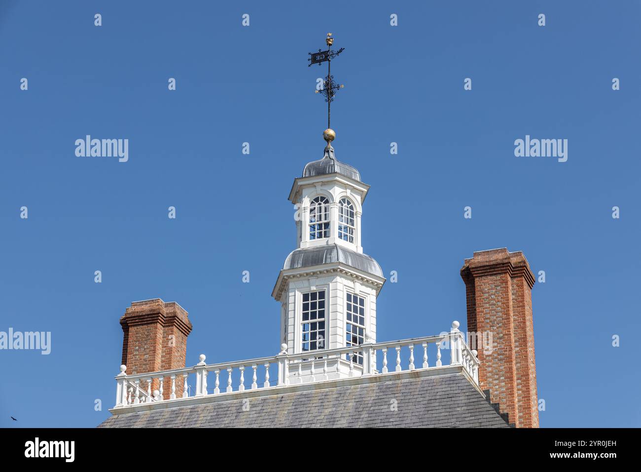 WILLIAMSBURG, VIRGINIA - AUGUST 25, 2024: The governor's palace at Colonial Williamsburg, home to seven royal governors and two elected. Stock Photo