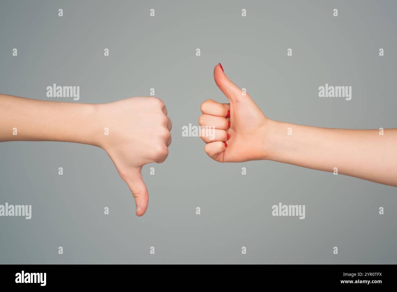 Choice Feedback. Thumbs up and thumbs down, like or dislike, good or ...