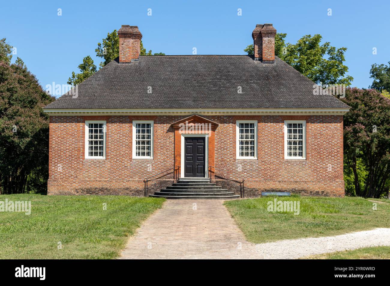 WILLIAMSBURG, VIRGINIA - AUGUST 25, 2024: The Secretary's Office in Colonial Williamsburg, used to store government documents. Stock Photo