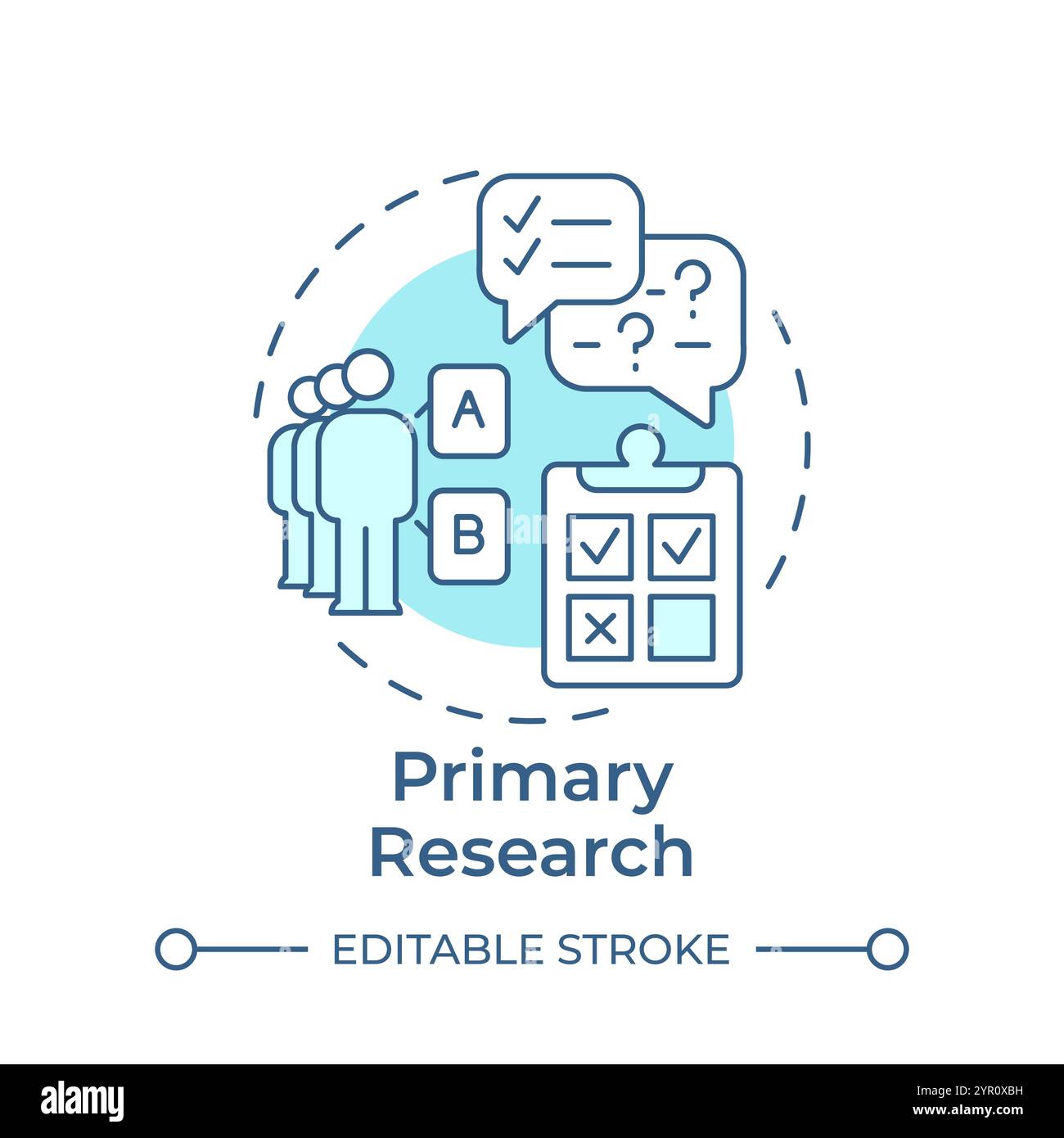 Primary research soft blue concept icon Stock Vector