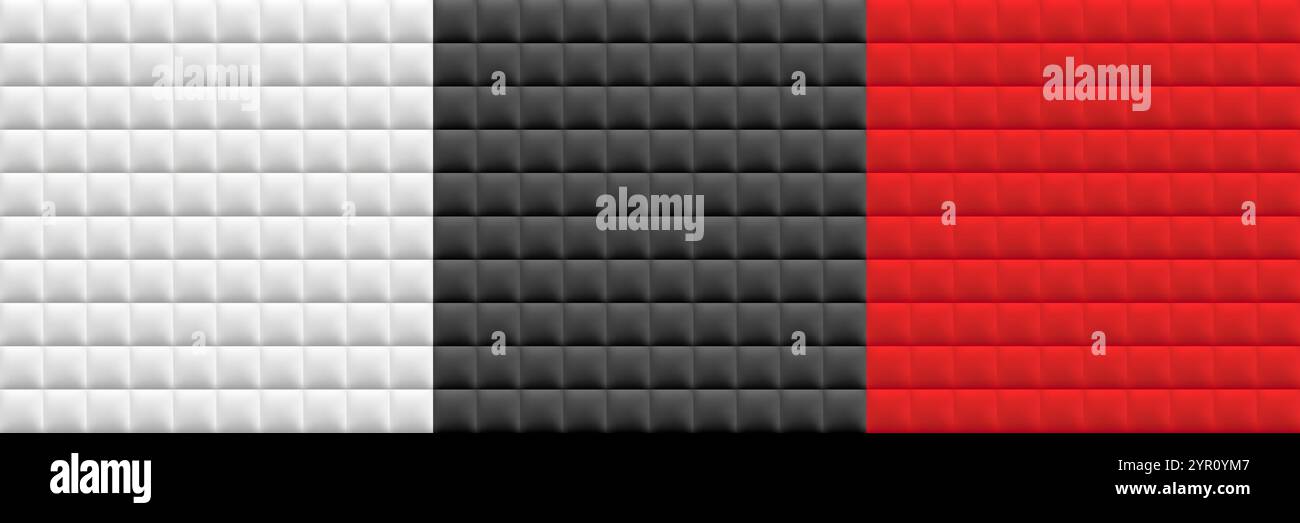 3D background collection. White, black and red square backdrop set Stock Vector