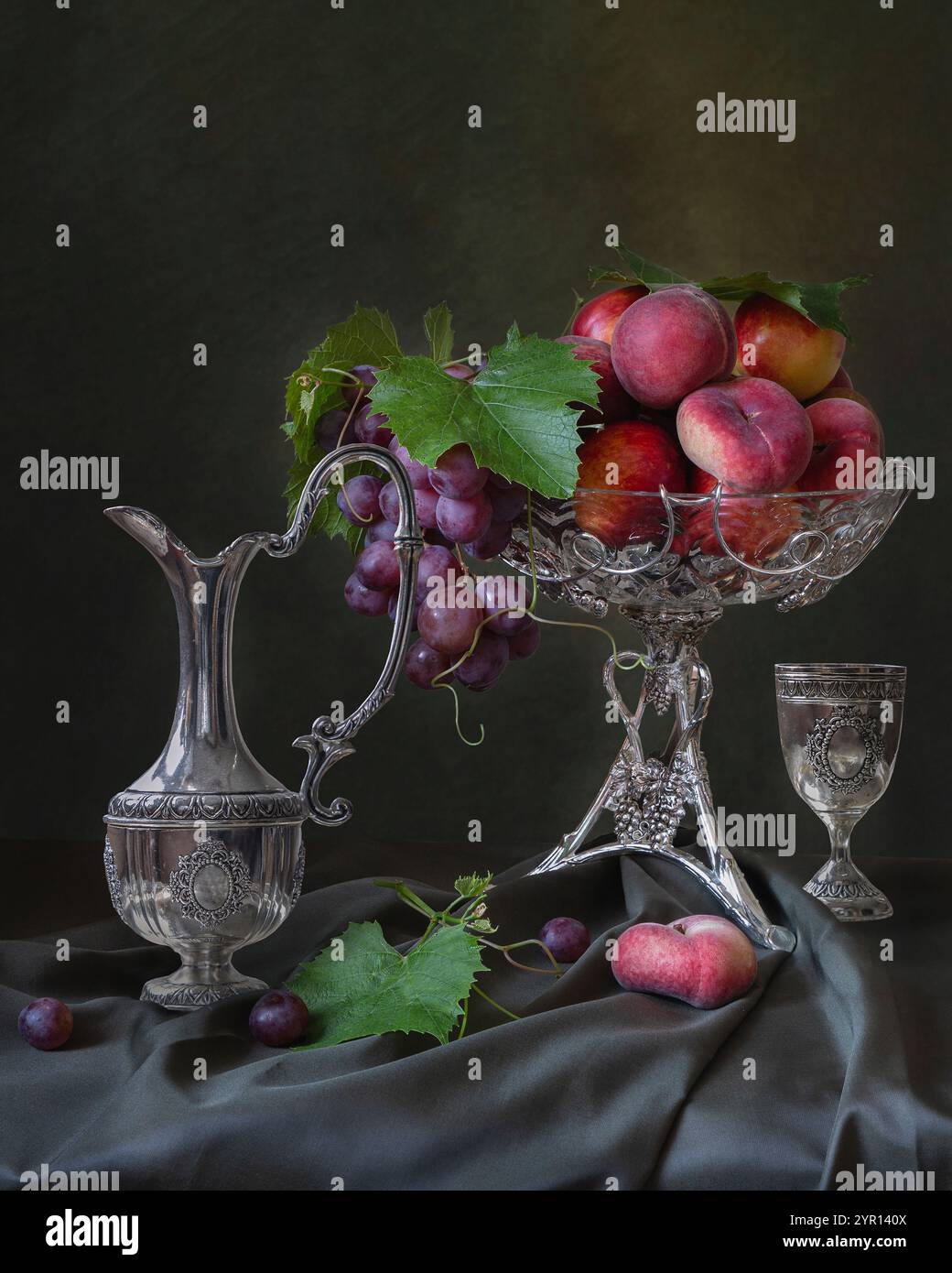Still life with fruits vase Stock Photo - Alamy